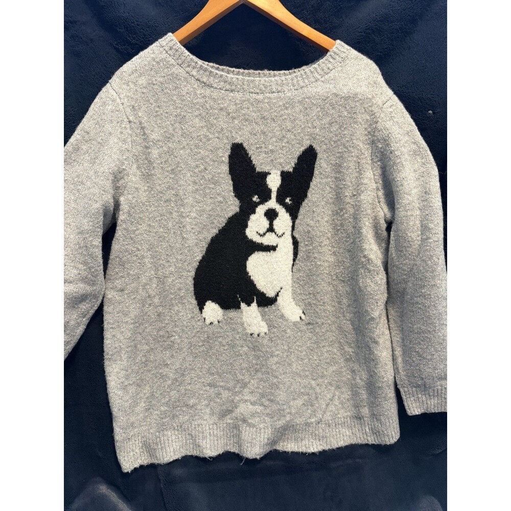Cupcakes and Cashmere Dog Sweater 1X Gray Knit Boston Terrier Puppy
